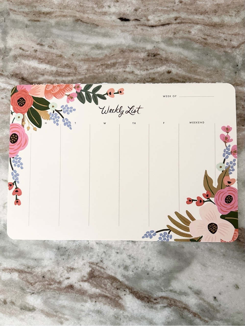 Anthropologie Rifle Paper Co. Floral Weekly Desk Notepad Planner - Mouse Pad